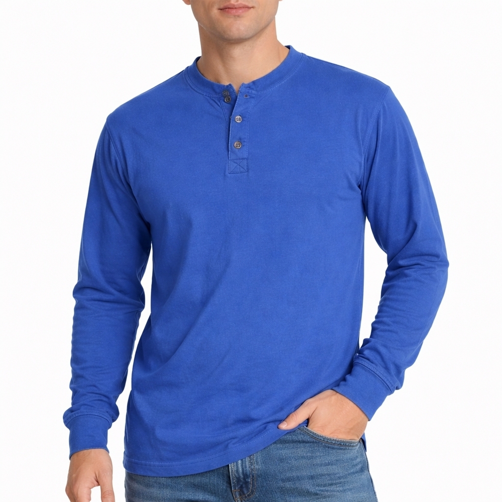 Hanes Beefy-T Royal Blue Long‎ Sleeve T-Shirt – Men’s